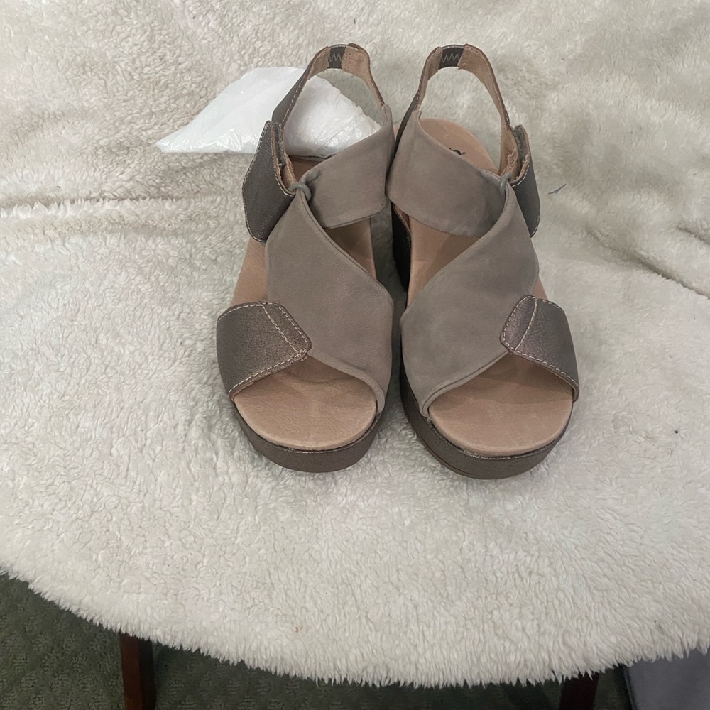 Earth Kahaya Kendi Women's Suede-like & Leather Faux Wedge Sandals